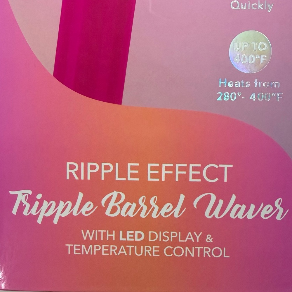 Luxe +‎ Willow  Tripple Barrel Waves Pink Hair Styling Tool - Picture 4 of 6